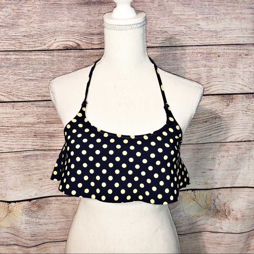 dELiA*s Navy Blue Polka Dot Bikini Top Size XS